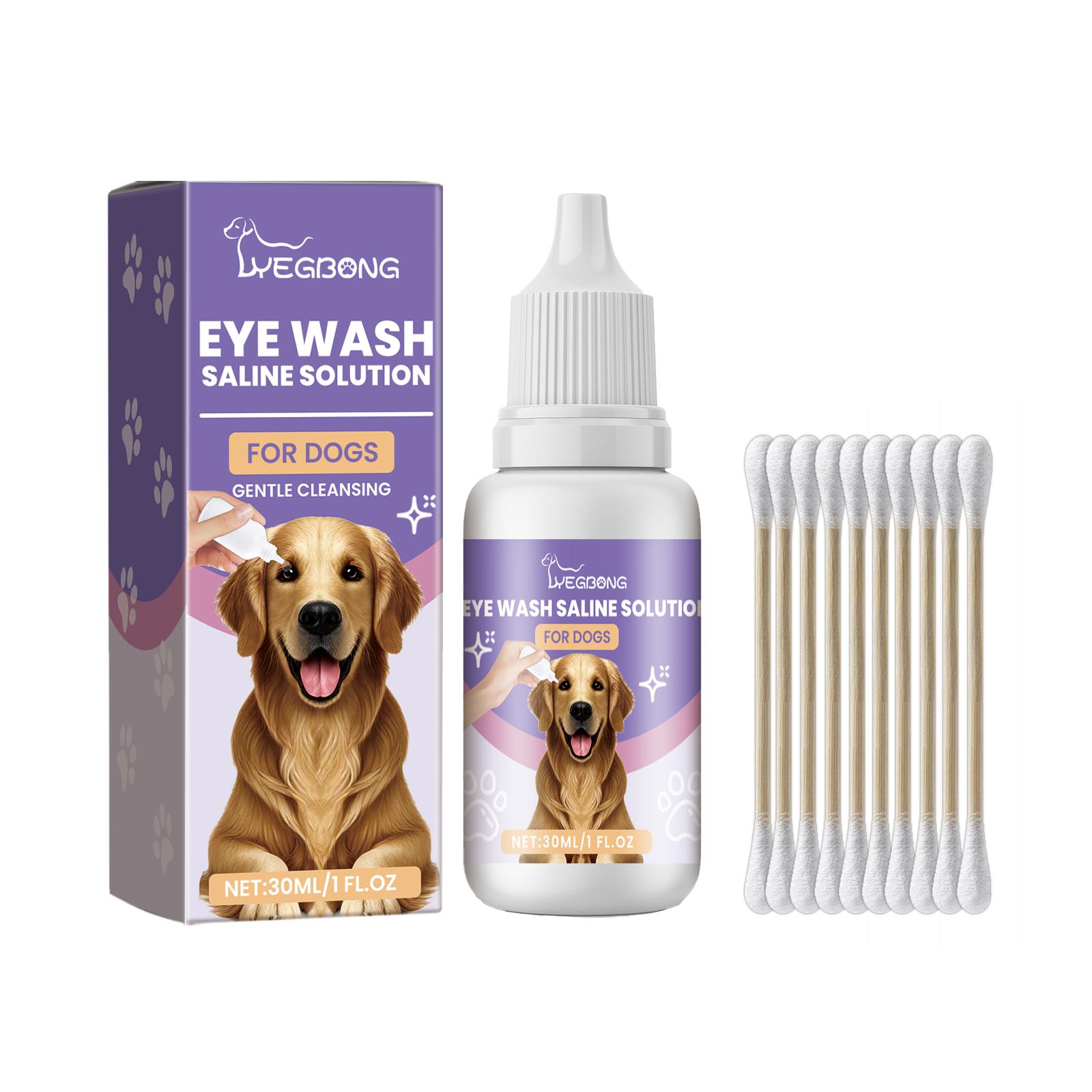 

Yegbong Canine Saline Eye Cleaner for Dogs Tear Stain Cleaning & Soothing for Both Eyes External Use