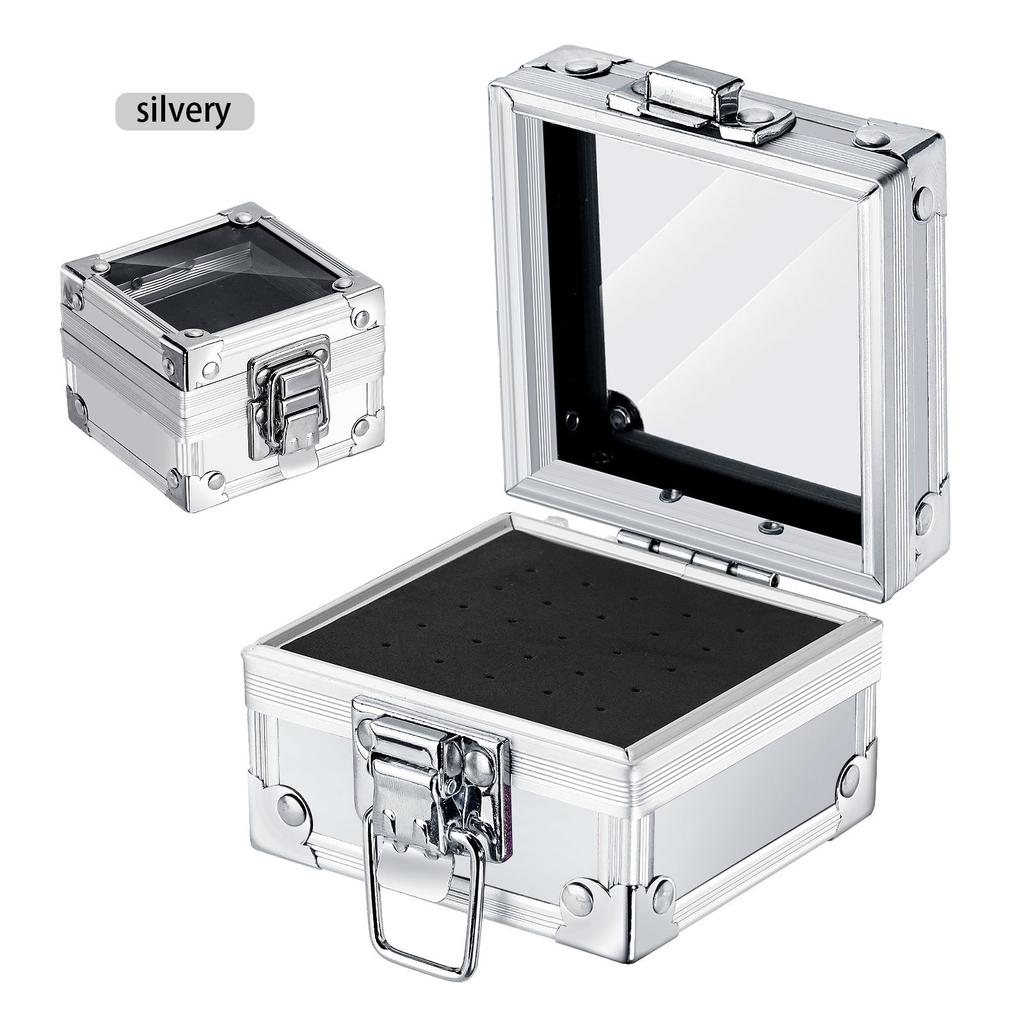 Professional 25 Holes - Aluminum Display Storage Box Nail Art Grinding Head Bit Storage Box for Acrylic Nail Art Tools