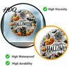 Halloween Party Favors Stained Glass Style Static Window Clings Waterproof PVC Pumpkin Ghost Bat Indoor Outdoor Decorations Haunted House Decals