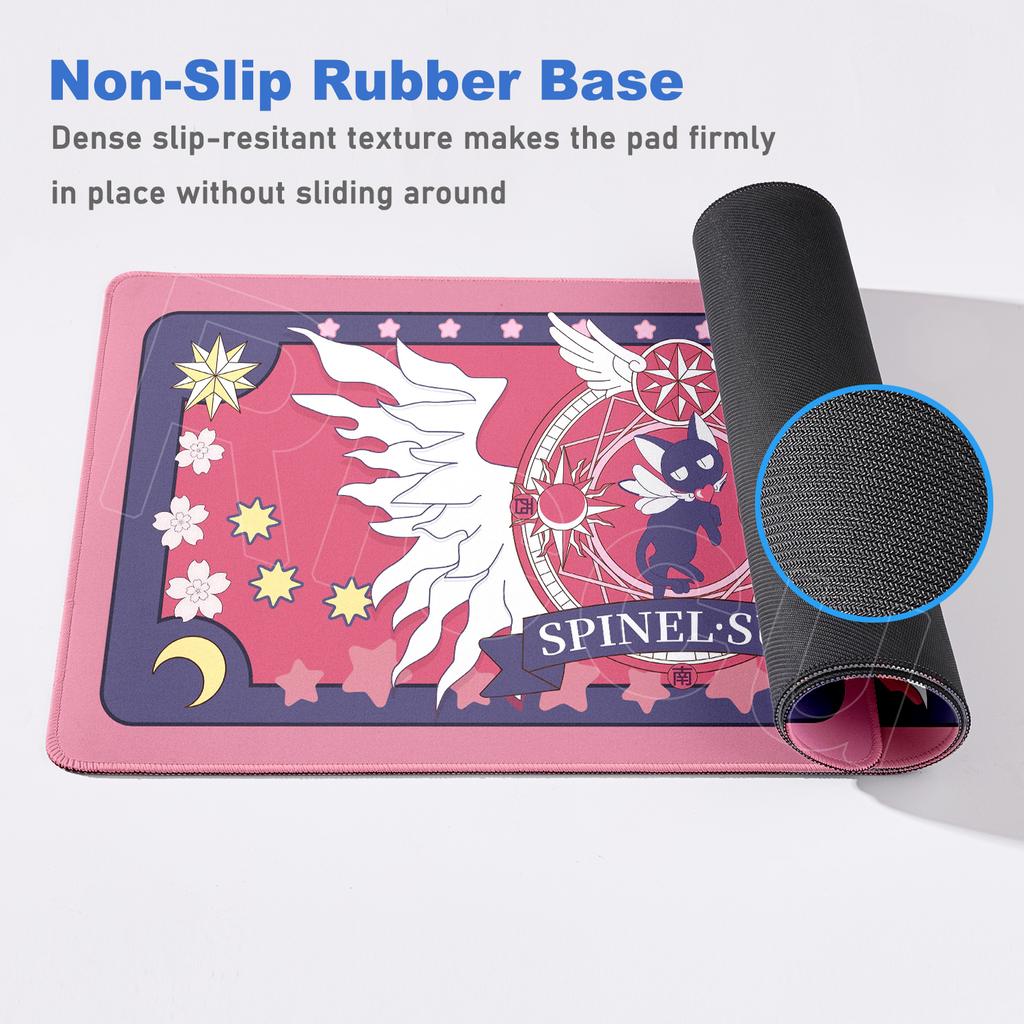 Kawaii Pink Deskmat Anime Card Captor Sakura Mousepad Xxl Office Carpet Large Gaming Accessories Laptop Computer Rubber Mice Pad
