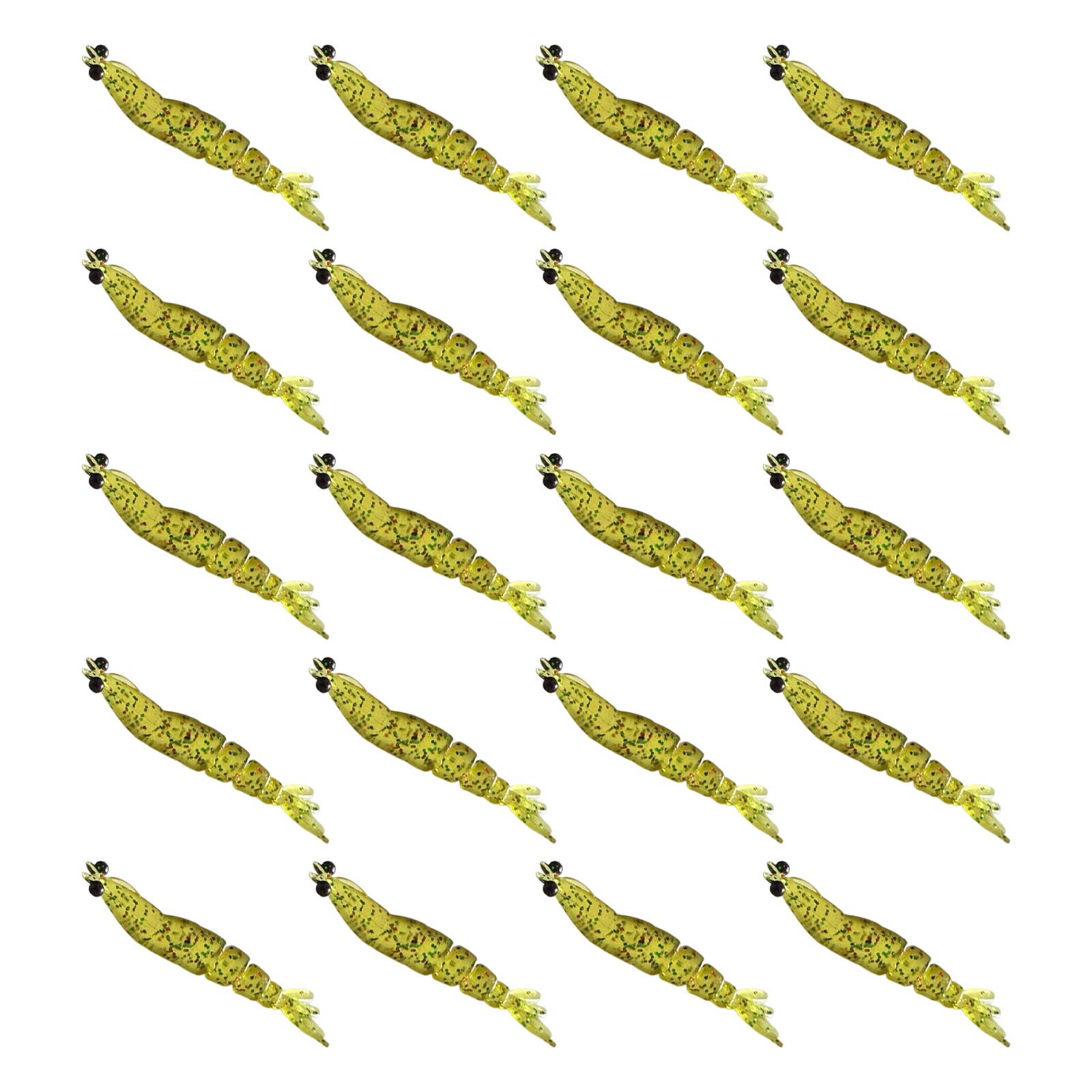 

20Pcs Mini Shrimp Lure Multi-Segmented Soft Worm Shrimp Fishing Lure 3D Shrimps Artificial Baits For Stream Fisher зелёный