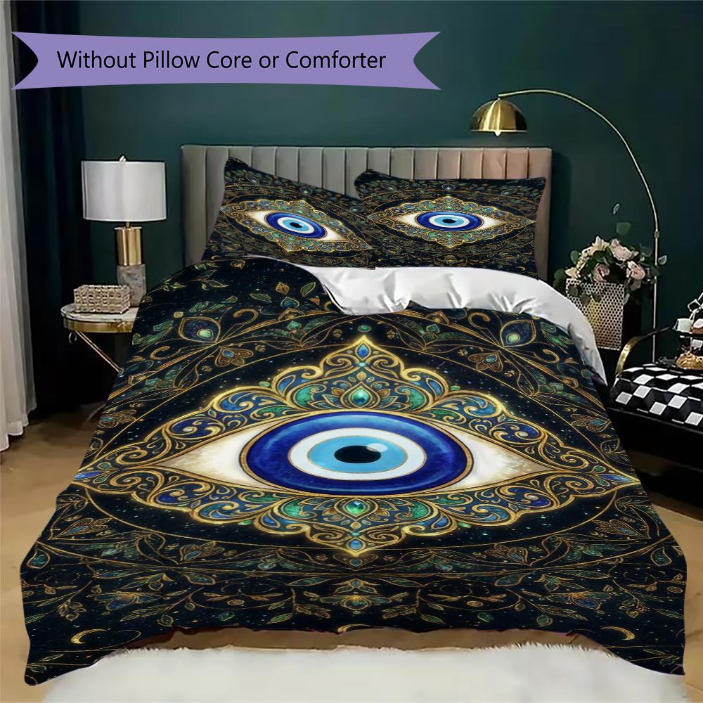 Evil Eye Pattern Bedding uilt Set uilt Cover Pillowcase Home Decoration Birthday Gift (1 * duvet cover + 2 * pillowcase  without core)165