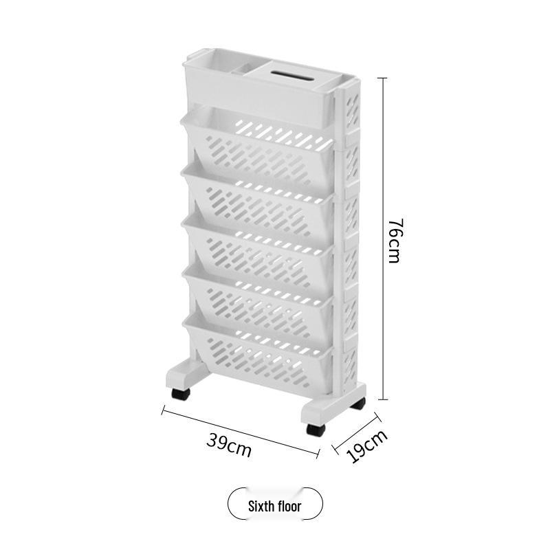 Wall-Mounted Bookshelf & Desk Organizer with Movable Table and Trolley