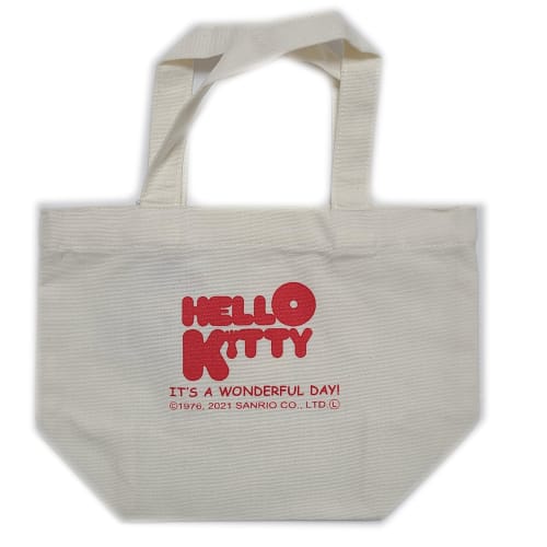 Sanrio Mini Tote Lunch Tote Bag, Canvas and Cotton, Perfect for Lunchboxes, Small, Cute Character, Hello Kitty A