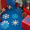50pcs Double-Sided Snowflake Decorations with Adhesive Dots for Holiday Crafting Strong Adhesive Wall Stickers