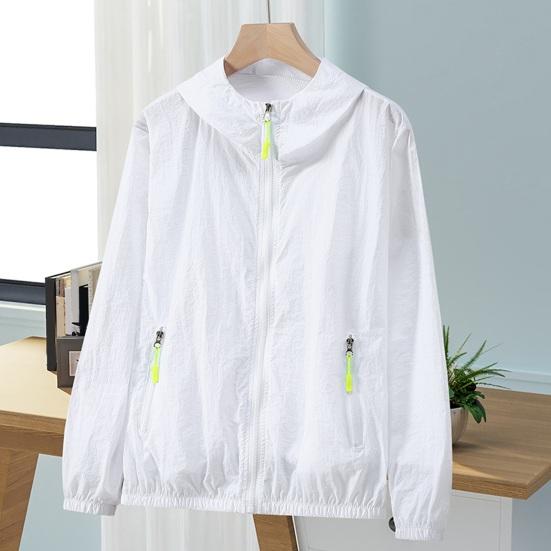 Sun Protection Jacket Waterproof Quick Dry Windbreaker Hooded Fishing Hunting Clothes Lightweight Full Zipper Side Pockets Spring Autumn Jacket for