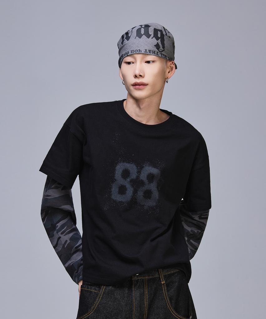 SCALLYWAG 88 Crop Layered Long Sleeve [Camo]