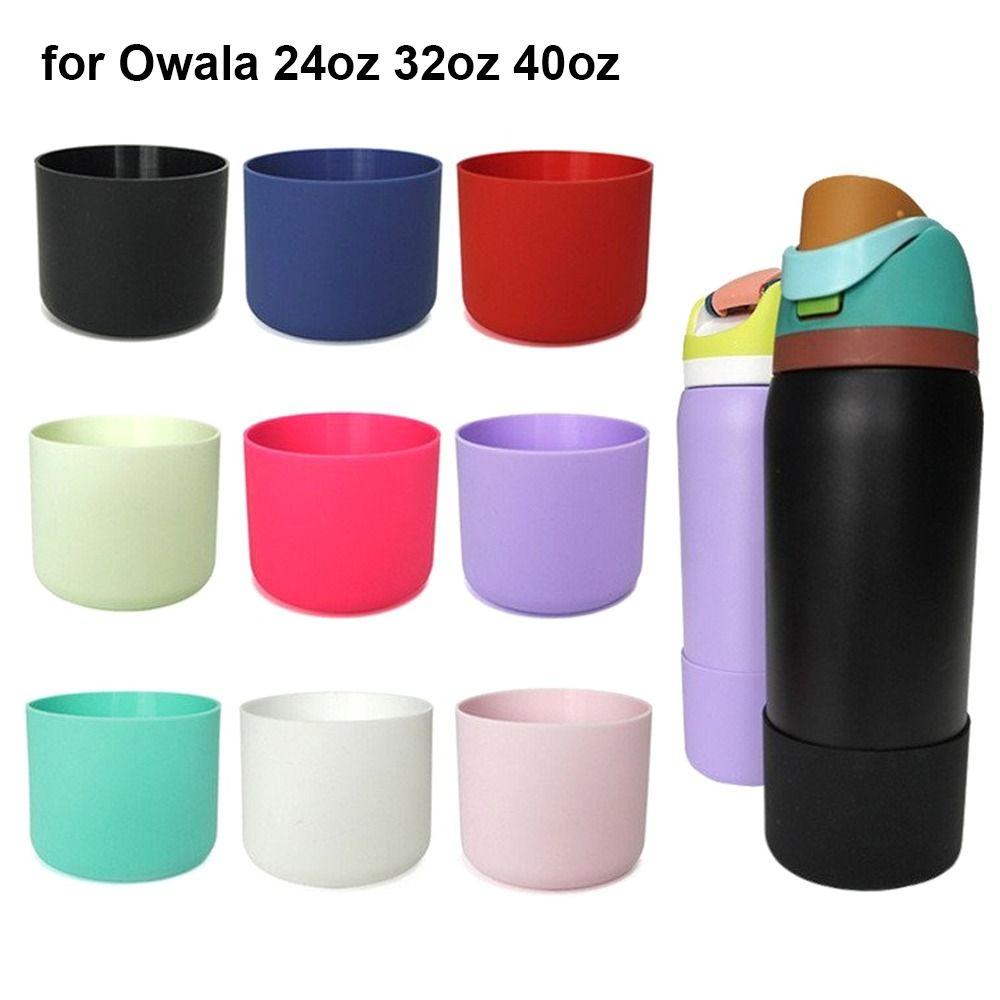

1Pcs Colorful Silicone Boot Protective Cup Sleeve Bottle Bottom Base for Owala 24oz 32oz 40oz rose red for 40oz