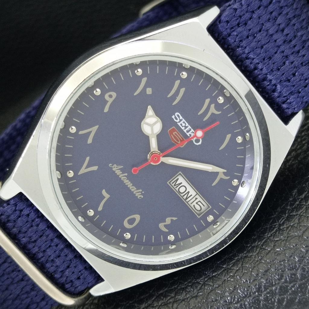 AUTOMATIC VINTAGE REFURBISHED SEIKO 5 6309A JAPAN MENS BLUE DIAL WATCH a441396-5 Sk-a441396