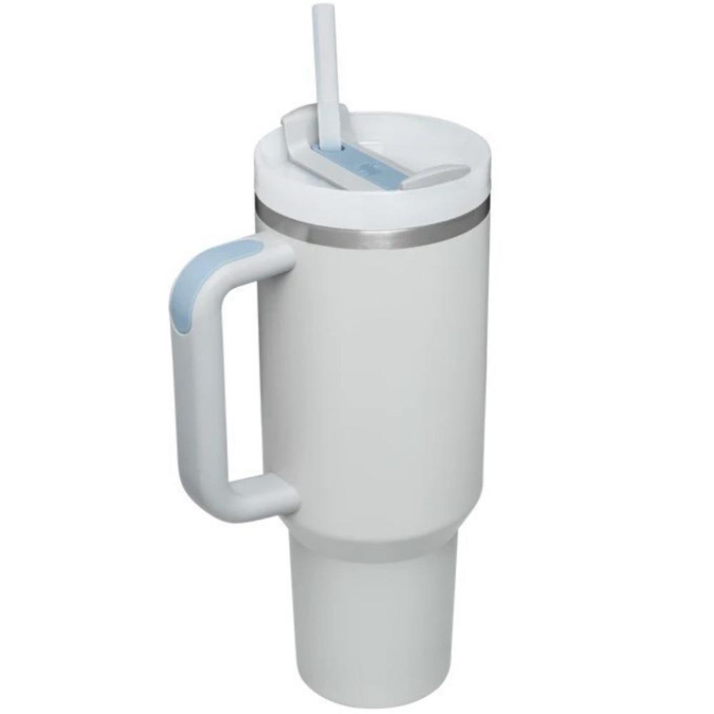 40oz Insulated Tumbler with Lid and Straws Stainless Steel Coffee Tumbler with Handle Vacuum Leak Proof Coffee Cup