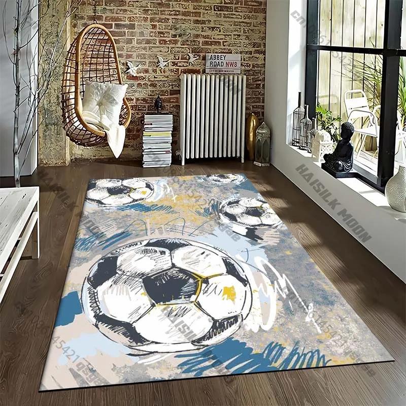 15 Size Football Sports Cartoon Pattern Room Rug Street Fashion Carpet for Bedroom Living Room Floor Mat Non-Slip Chair Rug Gift