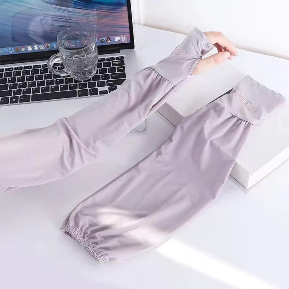 2PCS/Pair Long Length Ice Silk Sleeves Soft Loose UV Protection Sleeves  Summer