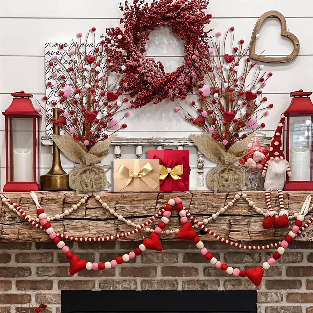Red and Pink Heart Decorative Tree 40cm Foam Table Centerpiece for Valentine Themed Home and Office Holiday Decor