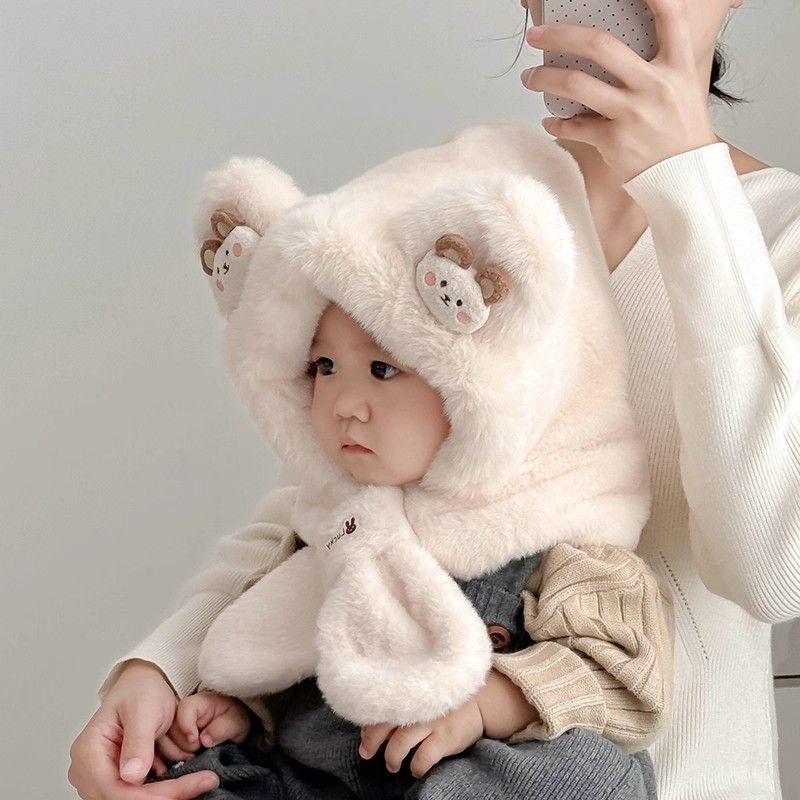 Children's Cute Hats, Super Adorable Ear-protecting One-piece Neck Caps for Boys and Girls Autumn and Winter