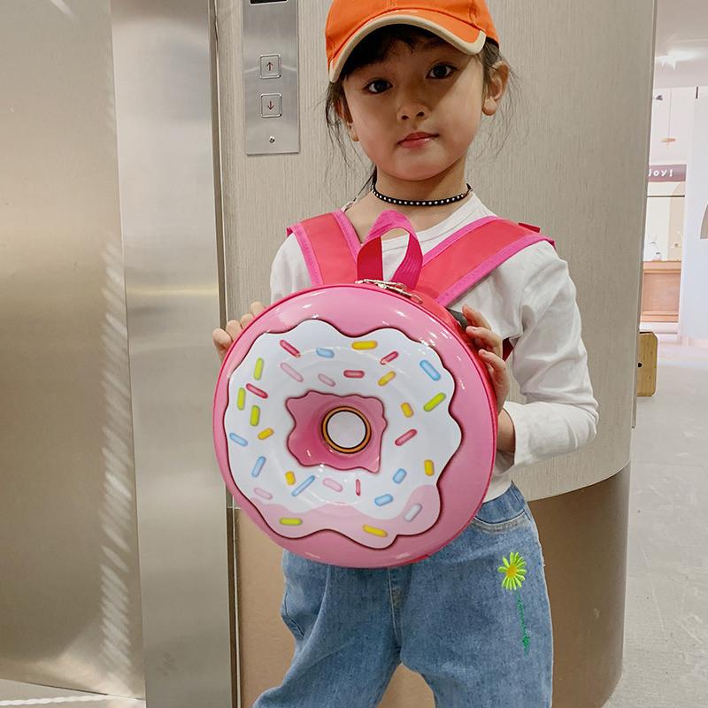 Cute Cartoon Pattern Donut Shaped Large Capacity Children Backpack For School