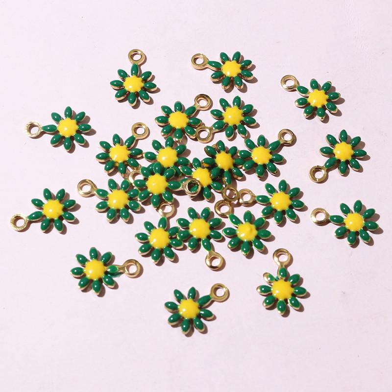 20pcs 10x7mm Small Flower Charms Pendant Enamel Stainless Steel DIY Jewelry Making Accessories Findings for Necklace Earrings