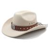 JYL TS DIY Ox Head Cowboy Hat Unisex Western Ethnic Suede British Jazz Hat