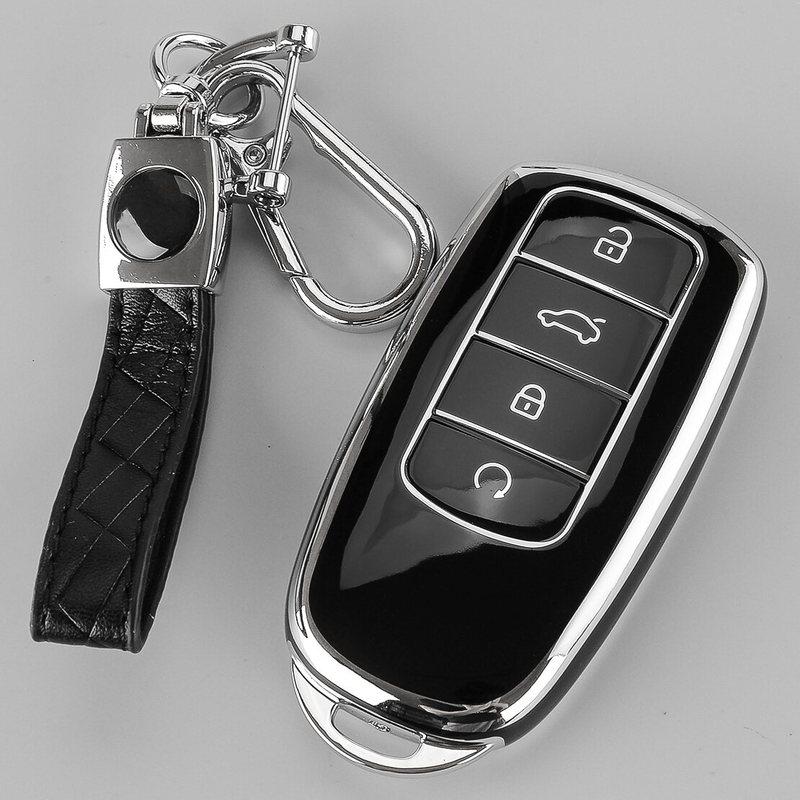 

Black TPU 4 Button Key Fob Cover Case Holder Bag with Keychain Fit For Chery Omoda C5 Jaecoo J7 Arizzo 5