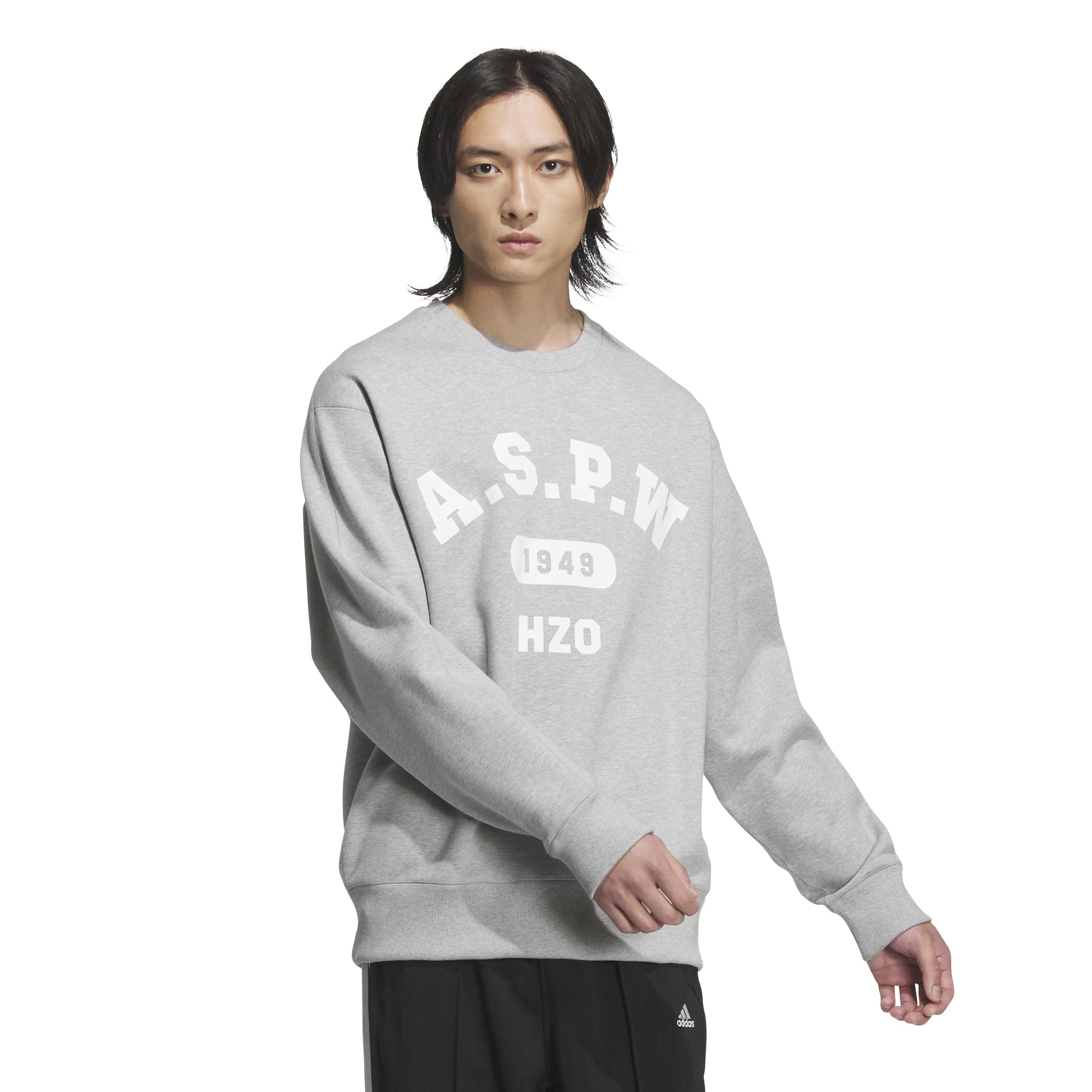 

Adidas College Fleece Sweatshirt KWX79 in Medium Gray Heather Men s Loose-Fit (JG8537)