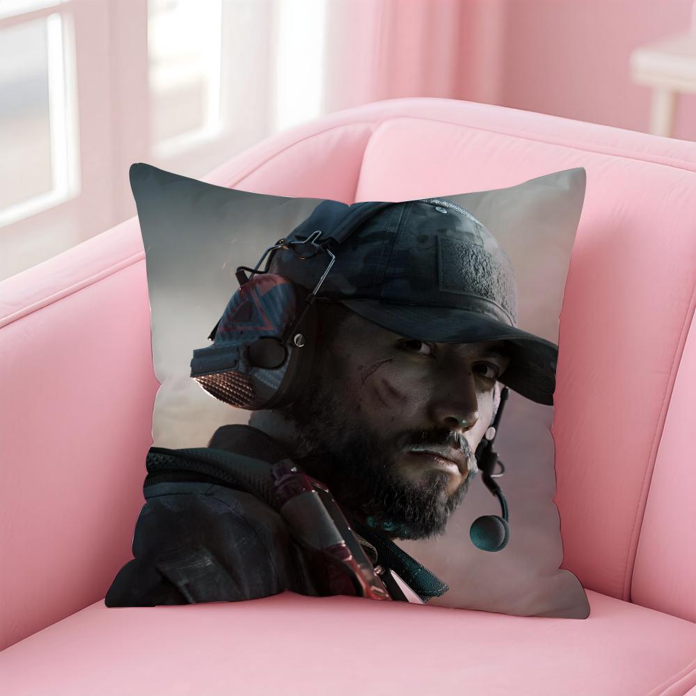 Hot Shooter Game D-Delta Force Cushion Cover Pillowcase Short Plush Invisible Zipper Room Sofa Cushion Cover