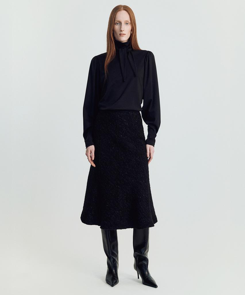 Meibeoyu Soline Tweed Skirt _ Black