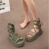 Sommer 2026 Neue sportliche Strandsandalen mit Riemen, vielseitiger dicker Sohle und hohem Schaft für Damen