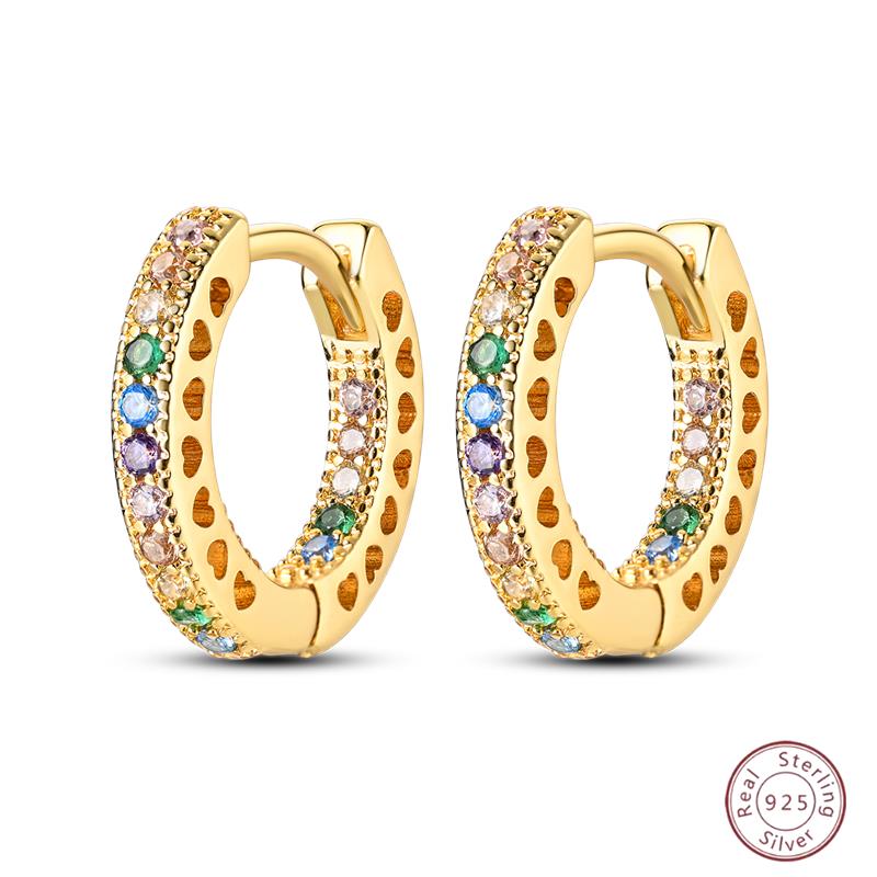 925 Ayar Burgu Halka Küpeler Minimalist Altın Yuvarlak Moda Zirkon Tokalı Düğün Takısı Kadınlar İçin Hediye