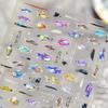 1pcs Ocean Marine Life Jellyfish Dolphin Shell Starfish Frangipani Ocean 5D Nail Art Stickers Embossed Nail Decals