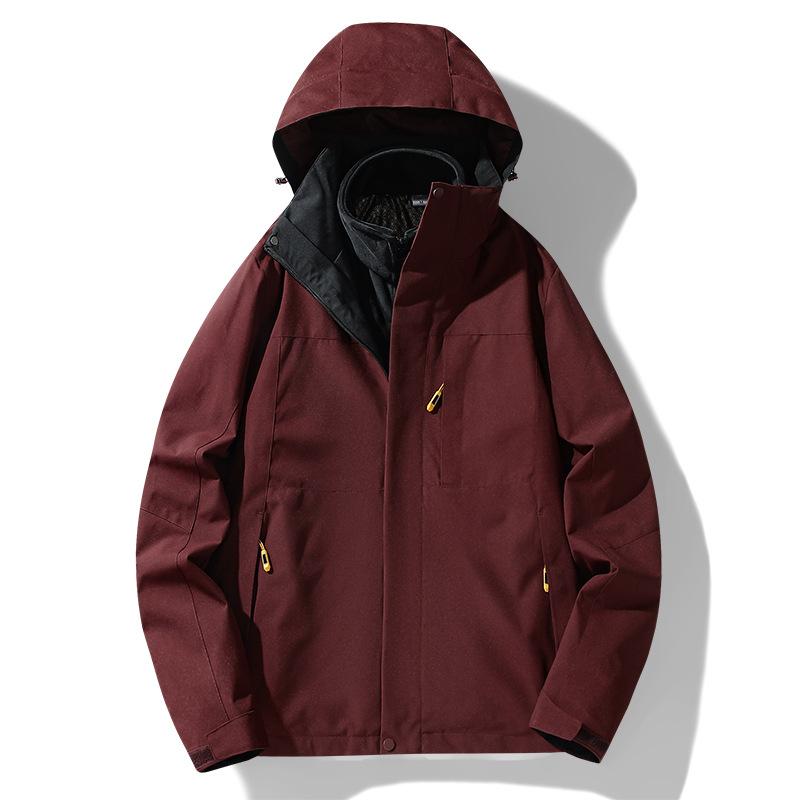 Outdoor Mountaineering Autumn and Winter New Three-in-one Jacket Jacket for Men and Women Thickened Couple Sports Work Jacket