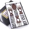 Men's Six-Clip Jacquard Wide Suspenders with Printed Webbing