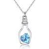 1Pcs Trendy Chains Necklace Popular Love Drift Bottles Pendant Necklace Heart Crystal Pendants Colar Fashion Jewelry NB712