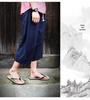 Men's Trendy Chinese-Style Wide-Leg Linen Shorts - Loose Fit, 7-Point, Summer.