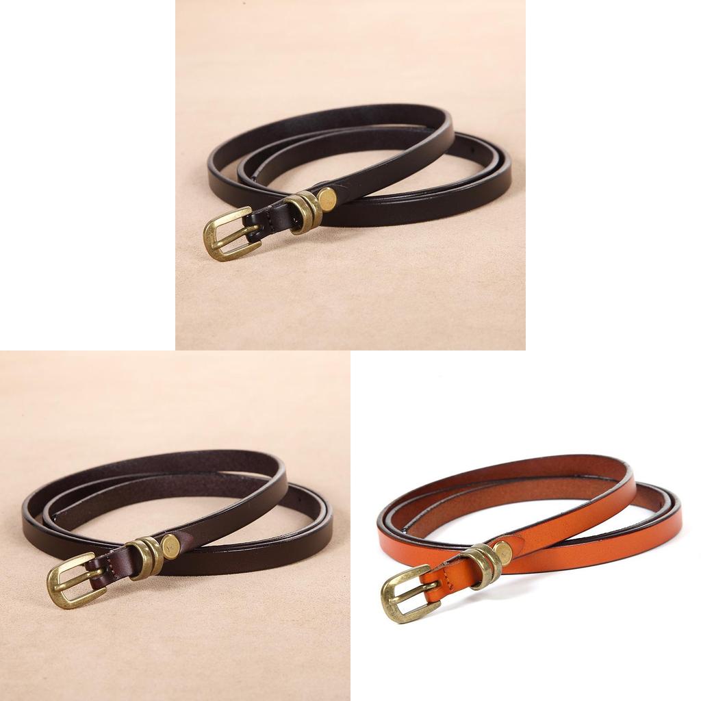 Leder Vintage Damen Gürtel mit Doppel-Schlaufen-Design für Freizeitkleidung