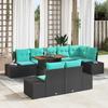 Garden Dining Set 9 Pcs. 8 Seater Black and Teal