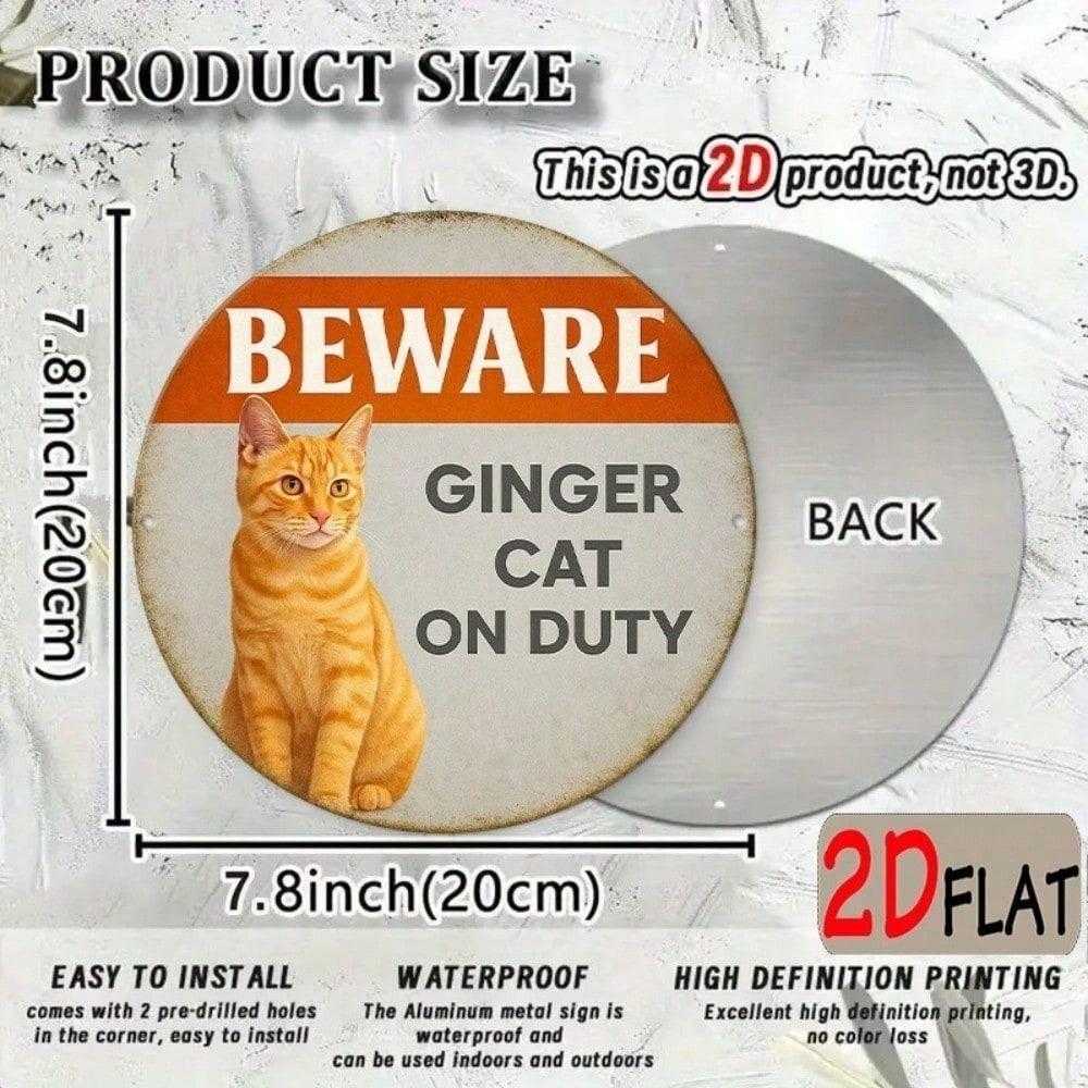 Rustic Red Cat Metal Wall Art Garden Sign Outdoor Decor