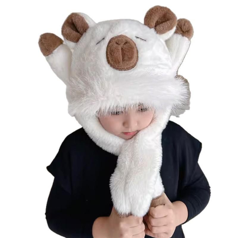 Capybara Hat & Scarf with Moving Ears - 2025 New Winter Style for Kids