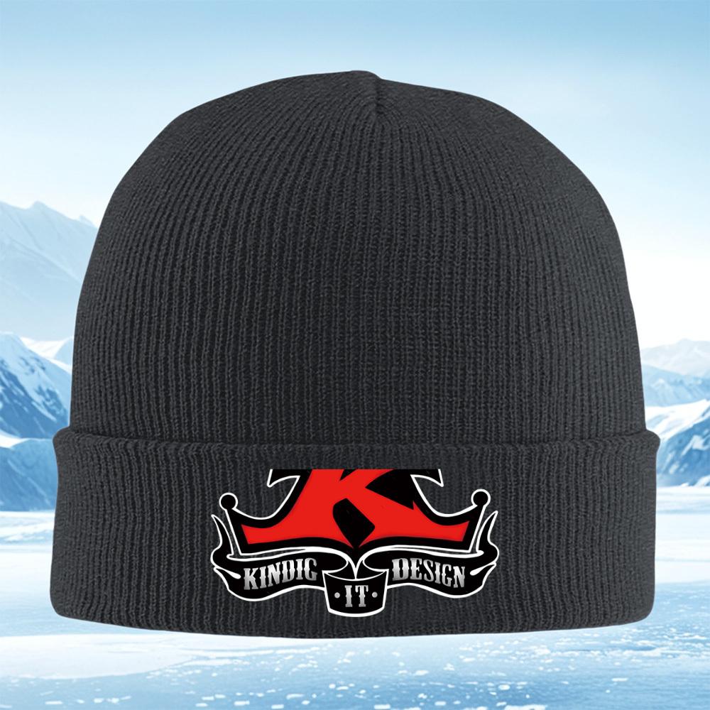 Bold letter design elements. Text kind. Men Women Unisex Knitted Hat Beanie Pullover Cap Winter Thermal Warm Christmas Outdoor C