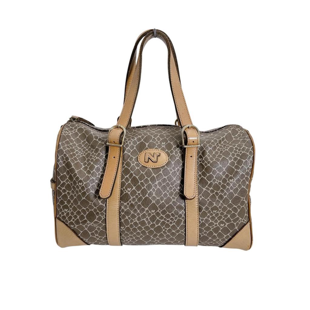 NINA RICCI Animal pattern Handbag PVC Brown Women Used