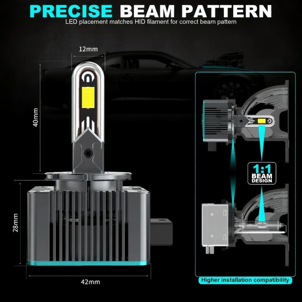 108000LM LED D1S LED-Birne 50.000 Stunden Lebensdauer Nicht-Polaritäts-Design 108000 Lumen 600 Heller Für D1S-Sockel