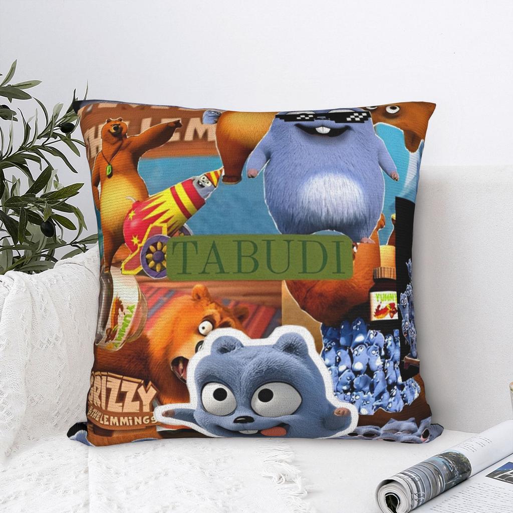 Decorative Pillow Covers Grizzy and The Lemmings Cartoon Merch Bed Throw Pillow Case Cover Square Multi-Size