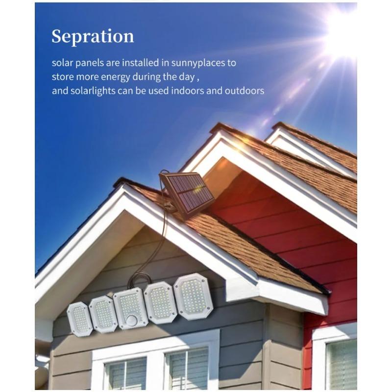 Lumini solare de exterior cu 300 LED-uri LED Solor cu senzor de mișcare Lampă de perete Solor impermeabilă, reglabilă pentru decorarea grădinii