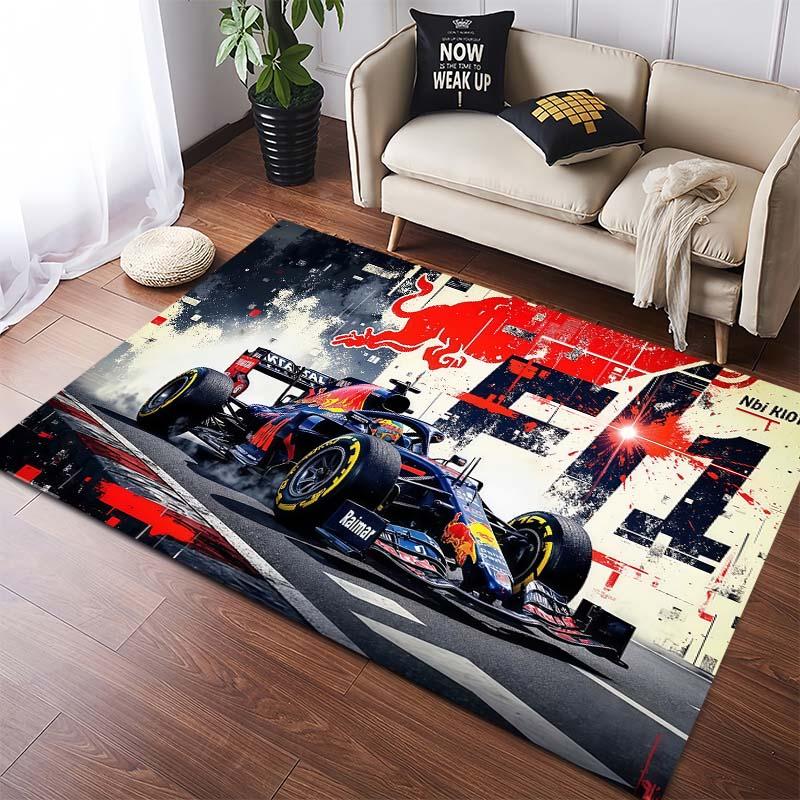 F1 Rennfahrer Helm Druck Rutschfest Groß Wohnzimmer Teppich Weich Verschleißfest Motorsport Sofa Schlafzimmer Heimdekoration Boden Teppich