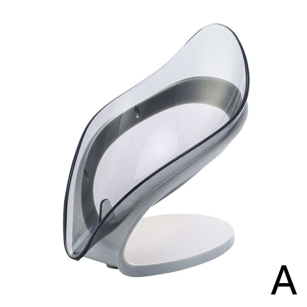 Drain Soap Box Bathroom Sponge Soap Storage Box Non-slip Drain Soap Case Container Bathroom Accessories Leaf Shape Soap Holder