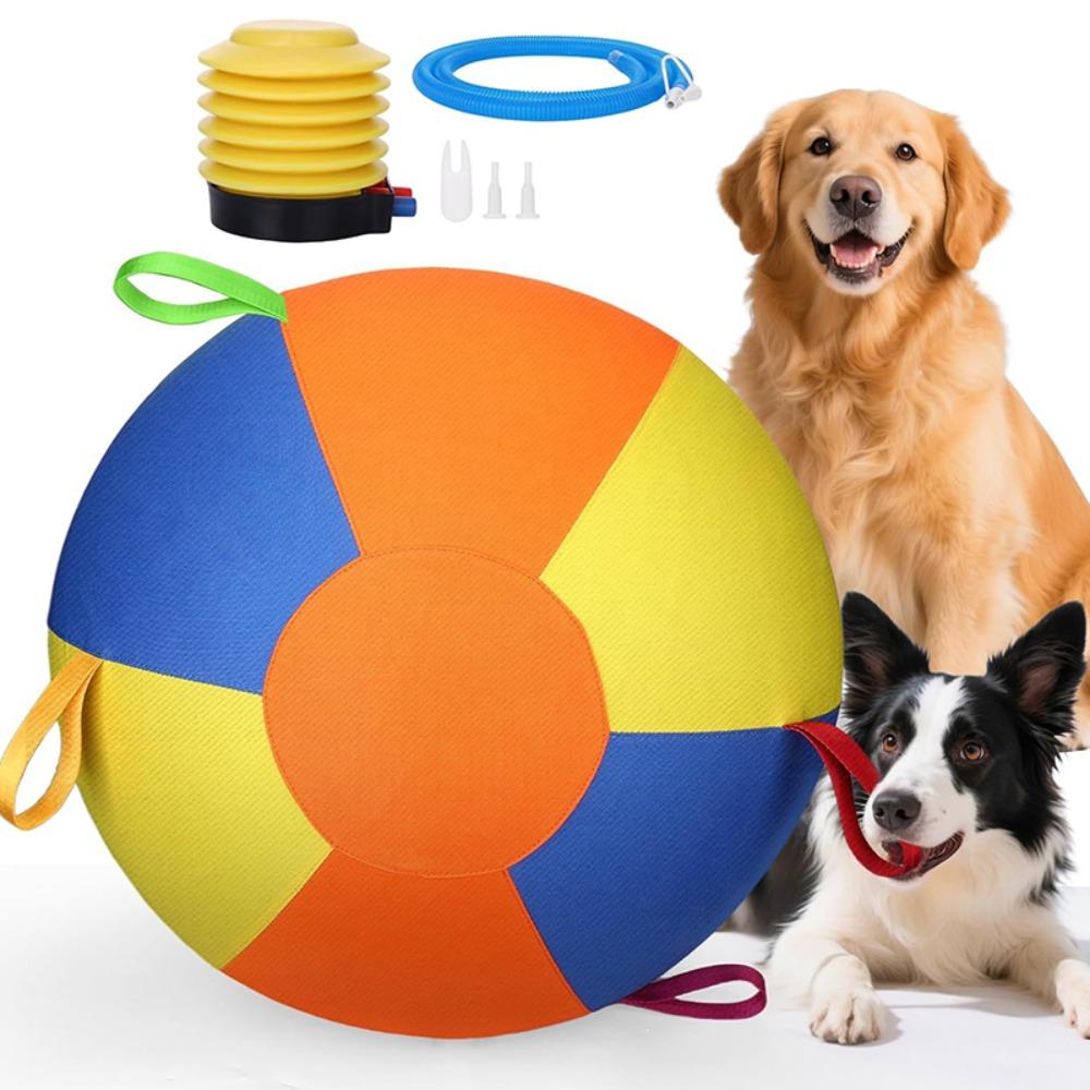 

New Inflatable Herding Ball for Dogs Tear-Resistant Outdoor Play Dog Training Ball with Straps Calming Jumbo Ball Border Collie