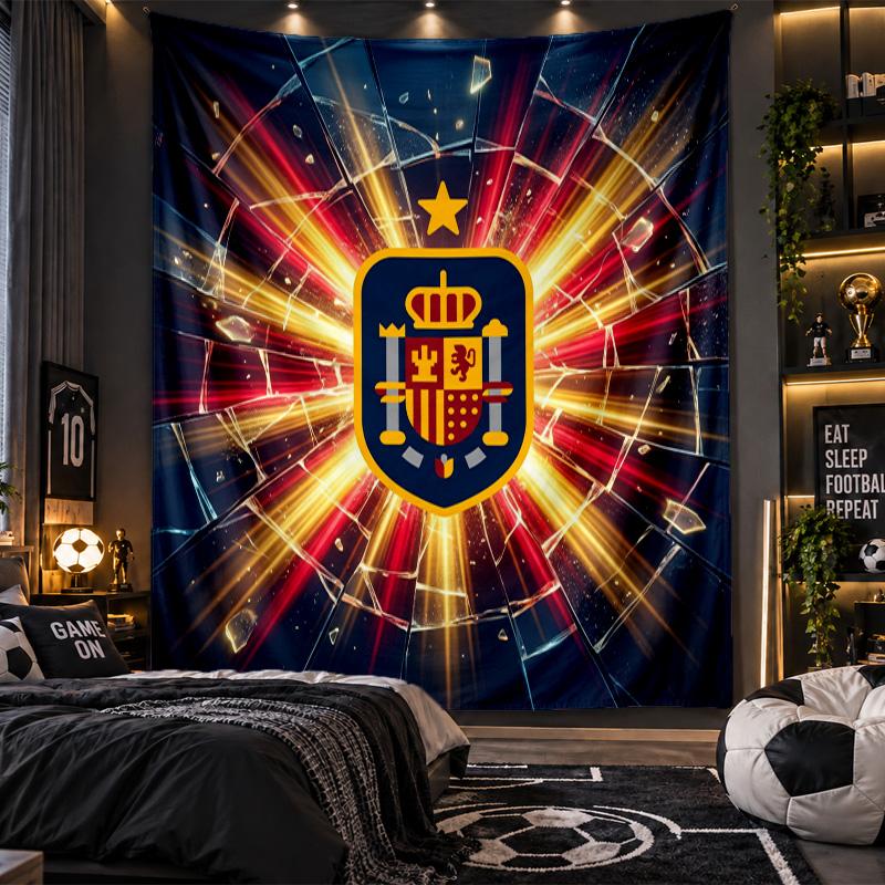 Arazzo da Appendere a Parete Stampa Calcio Spagna Tessuto per Soggiorno Camera da Letto Decorazione per la Casa