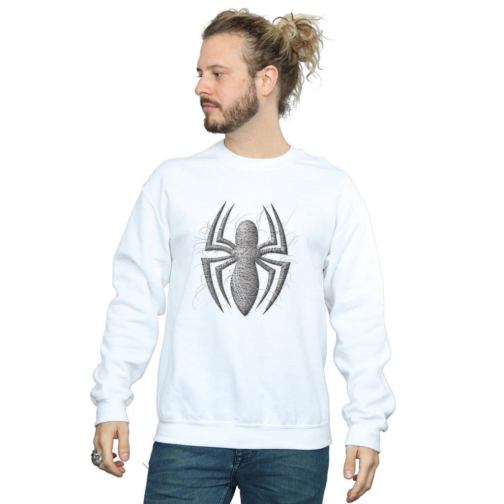 Marvel Mens Spider-Man Web Logo Sweatshirt