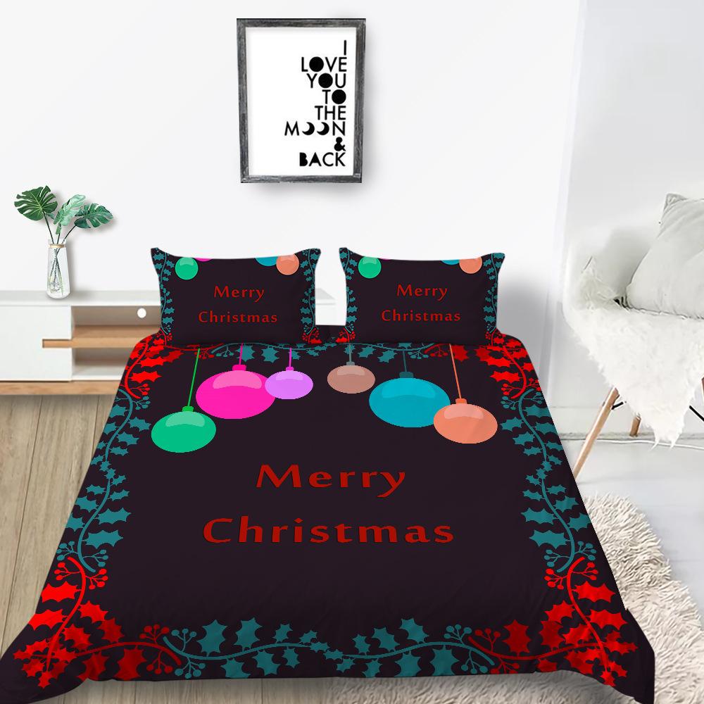 Quilt Cover Pillowcase Two Or Three-Piece Set Christmas Gift Polyester Digital Printing