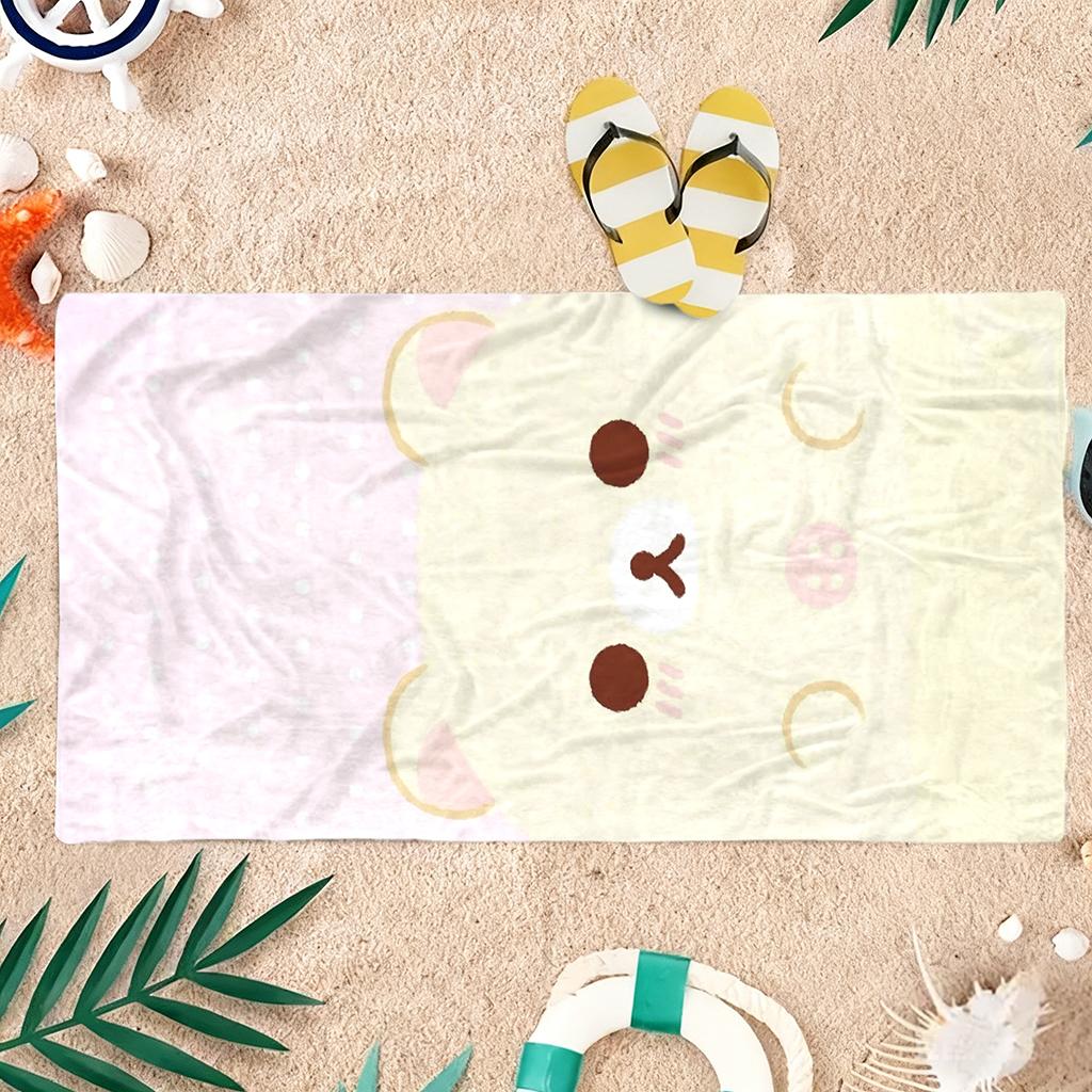 Cartoon Funny Bear Beach Towel Small To Large Towel Quick-drying Towel Suitable for Seaside Pool Sport Home Gym Yoga Home Towel