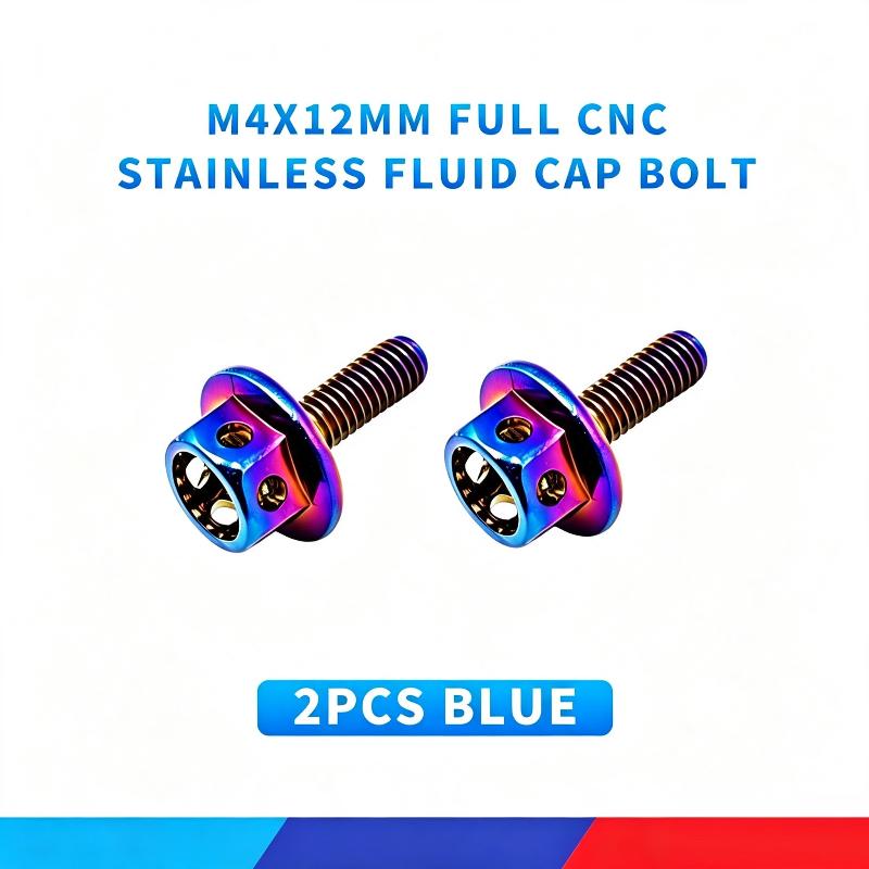 Fluid Cap Bolt M4*12mm Full CNC Stainless Steel Corrosion Resistant for CLICK NMAX MIO PCX AEROX ADV Motorbike Mods Parts