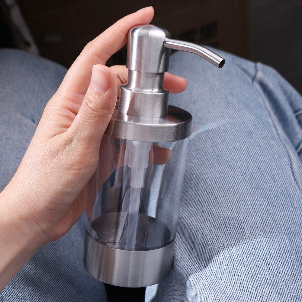 350ml Capacity Hand Sanitizer Dispenser 304 Stainless Steel Shower Gel Dispenser Kitchen Supplies